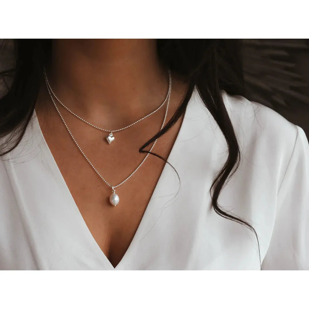 Classic White Pearl Drop Necklace