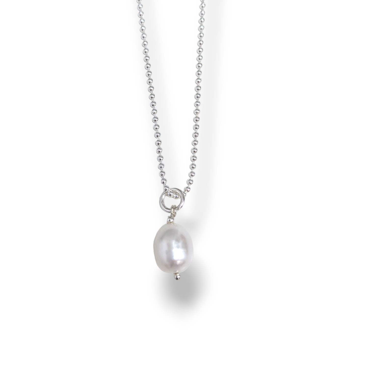 Classic White Pearl Drop Necklace