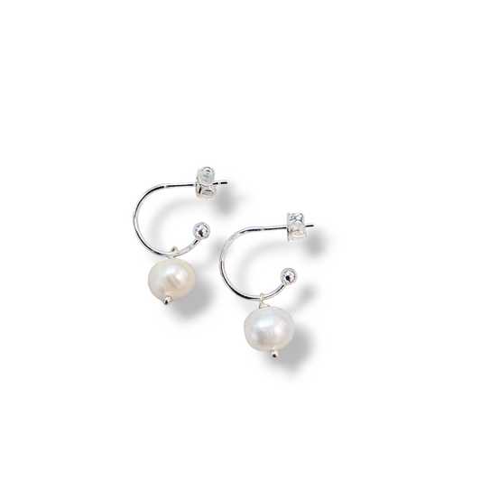 Midi Pearl Hoops