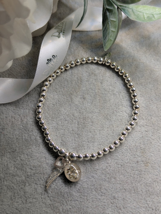 Bracelet de perles de cendres de 4 mm