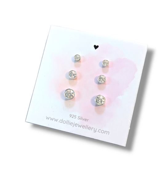 Triple Sparkle Studs