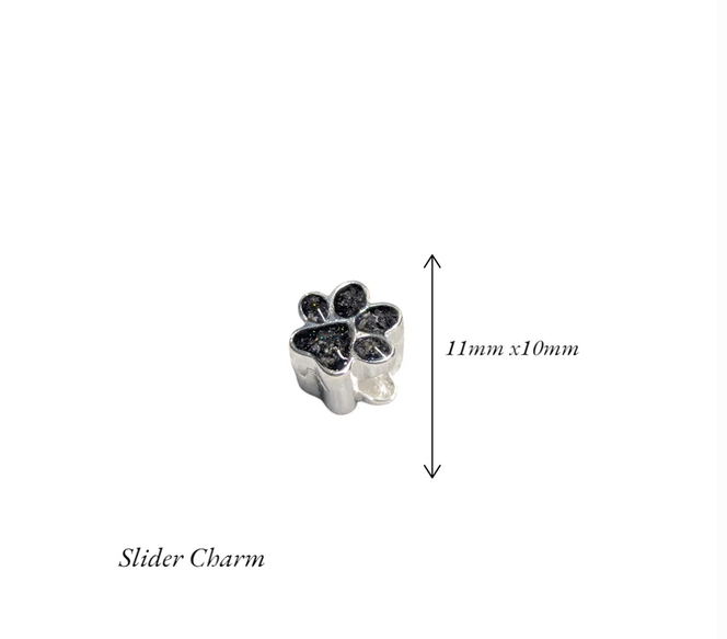Ashes Paw Print Slider Charm