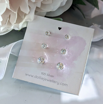 Ice White Crystal Studs