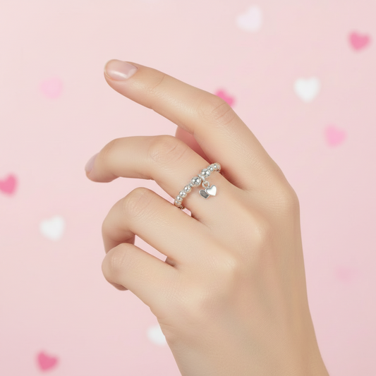 Anillo Pequeños Corazones Gemelos