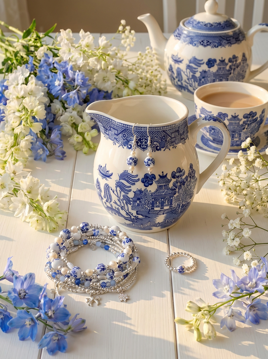 Silver & Porcelain Ring