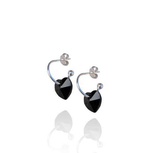 Dark Skies Crystal Hoop Earrings