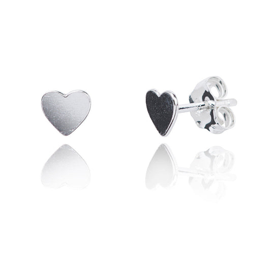 Aimee Mini Silver Heart Studs
