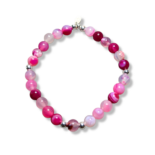 Hot Pink Agate Bracelet