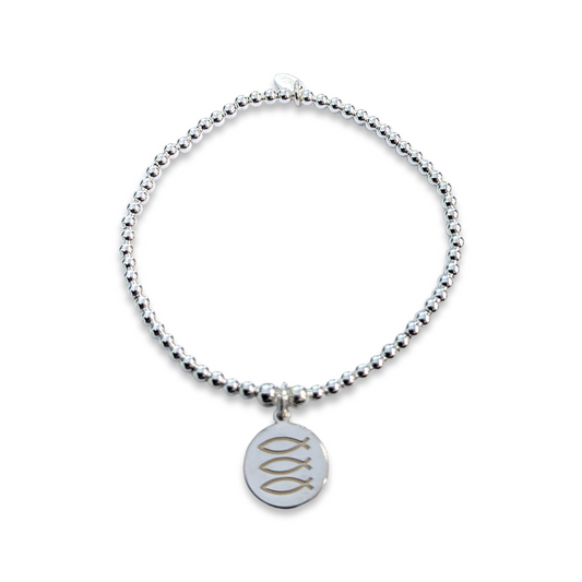 Ladies Silver Three Fishes Bracelet
