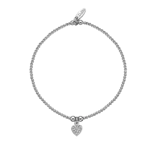 White Heart Sparkle Bracelet