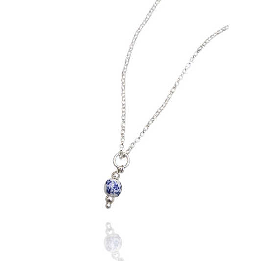 Silver & Porcelain Necklace