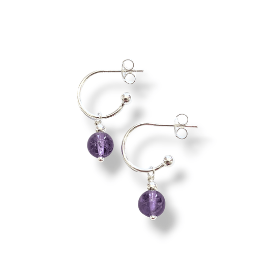 Amethyst Hoops