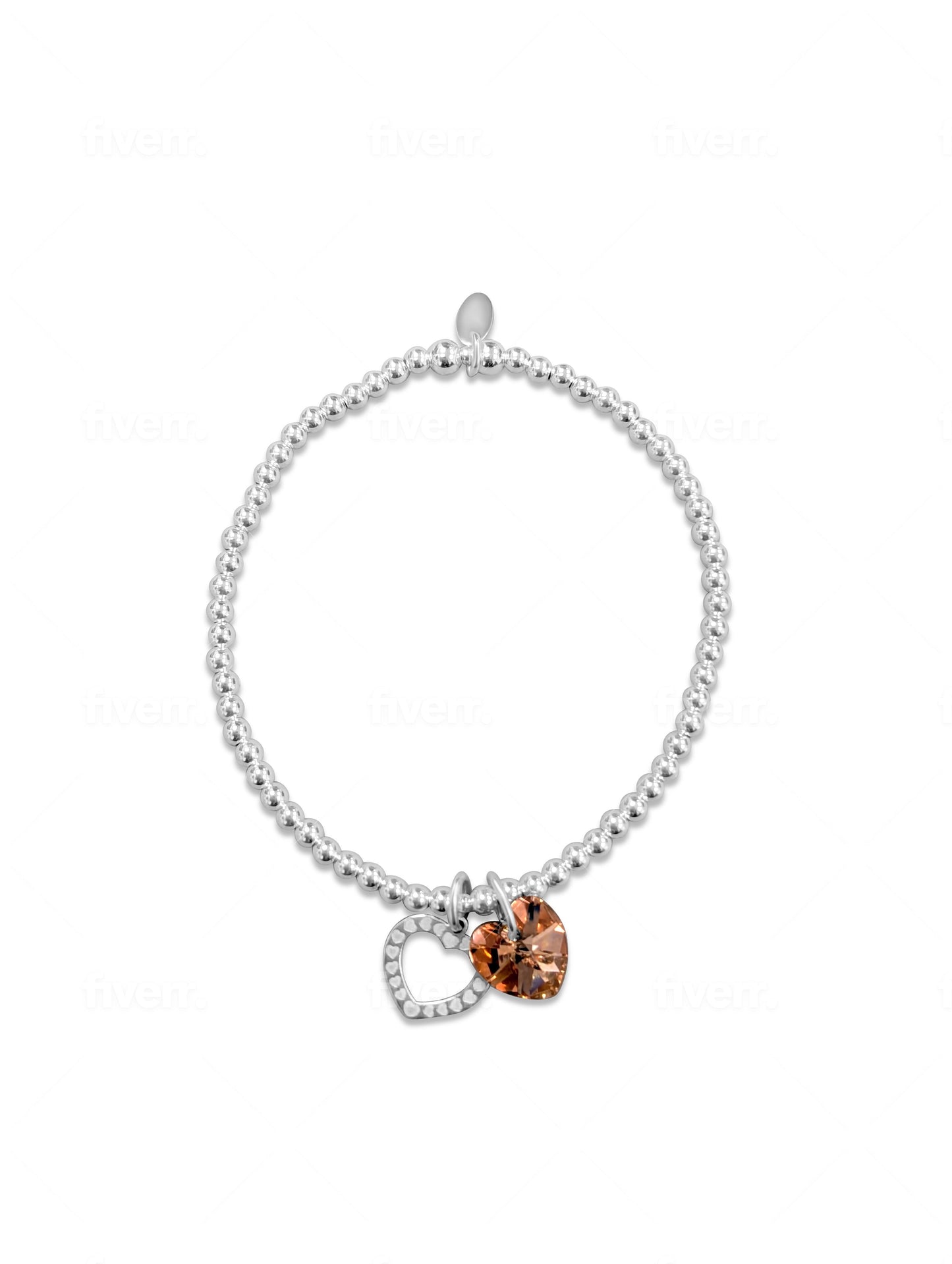 Autumn Glow Crystal Heart Bracelet