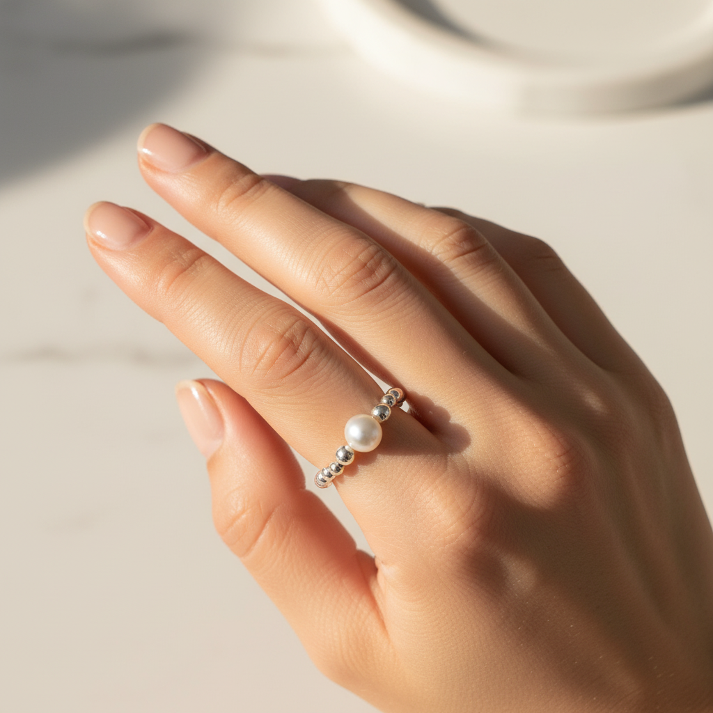 Classic White Pearl Ring