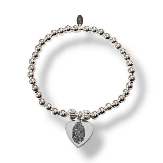 Fingerprint Polished Heart Bracelet