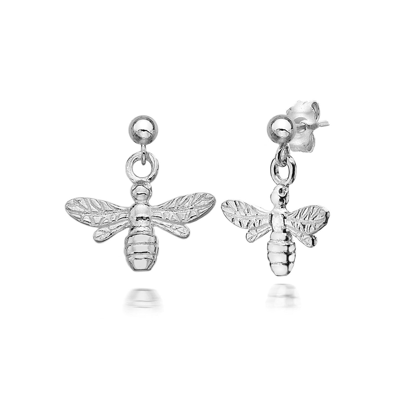 Honey Bee Silver Earrings