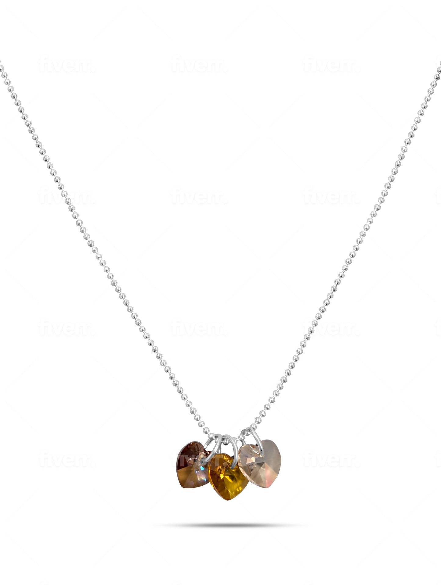 Autumn Sunset Triple Heart Necklace