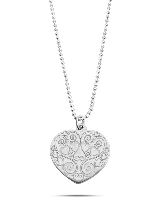 Autumn Swirls Heart Necklace