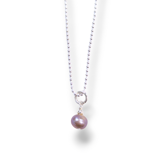 Dreamy Liliac Pearl Drop Necklace