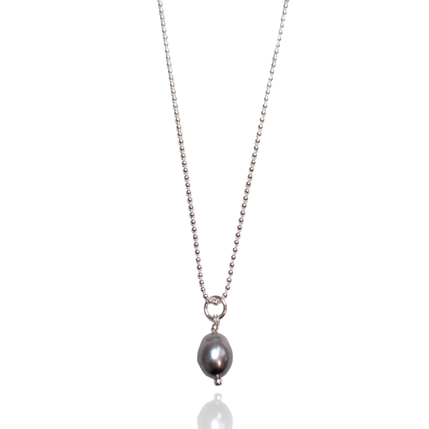Grey Pearl Drop Necklace