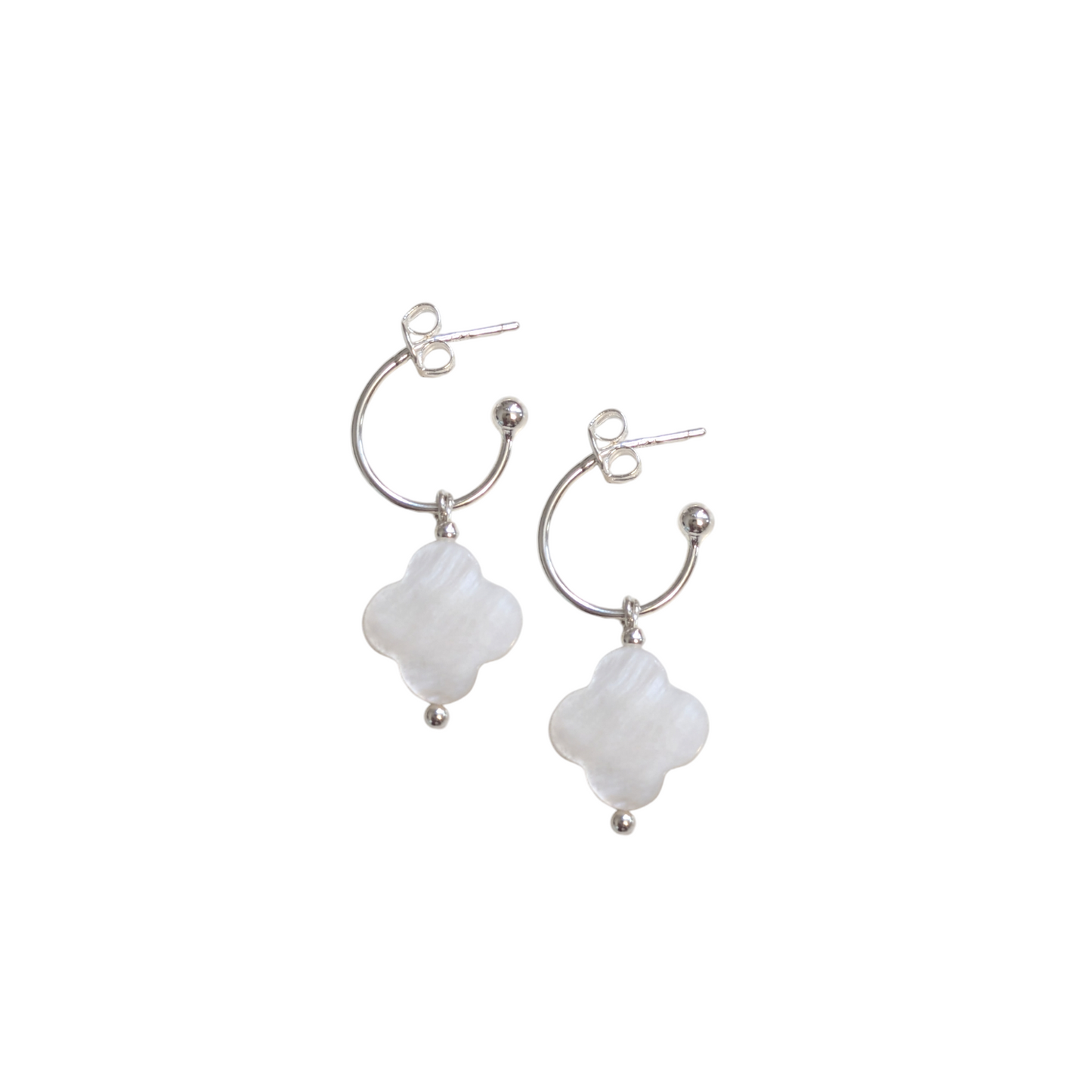 Mother of Pearl Clover Hoops