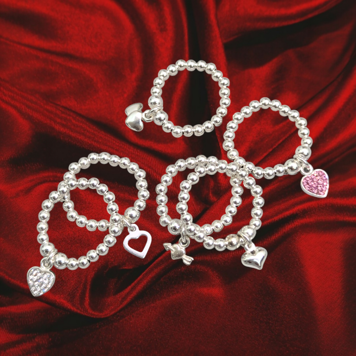 White Heart Sparkle Ring