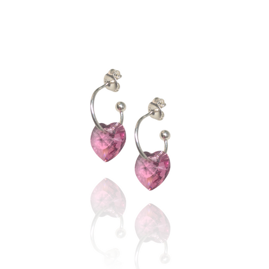 Pink Eros Heart Hoops