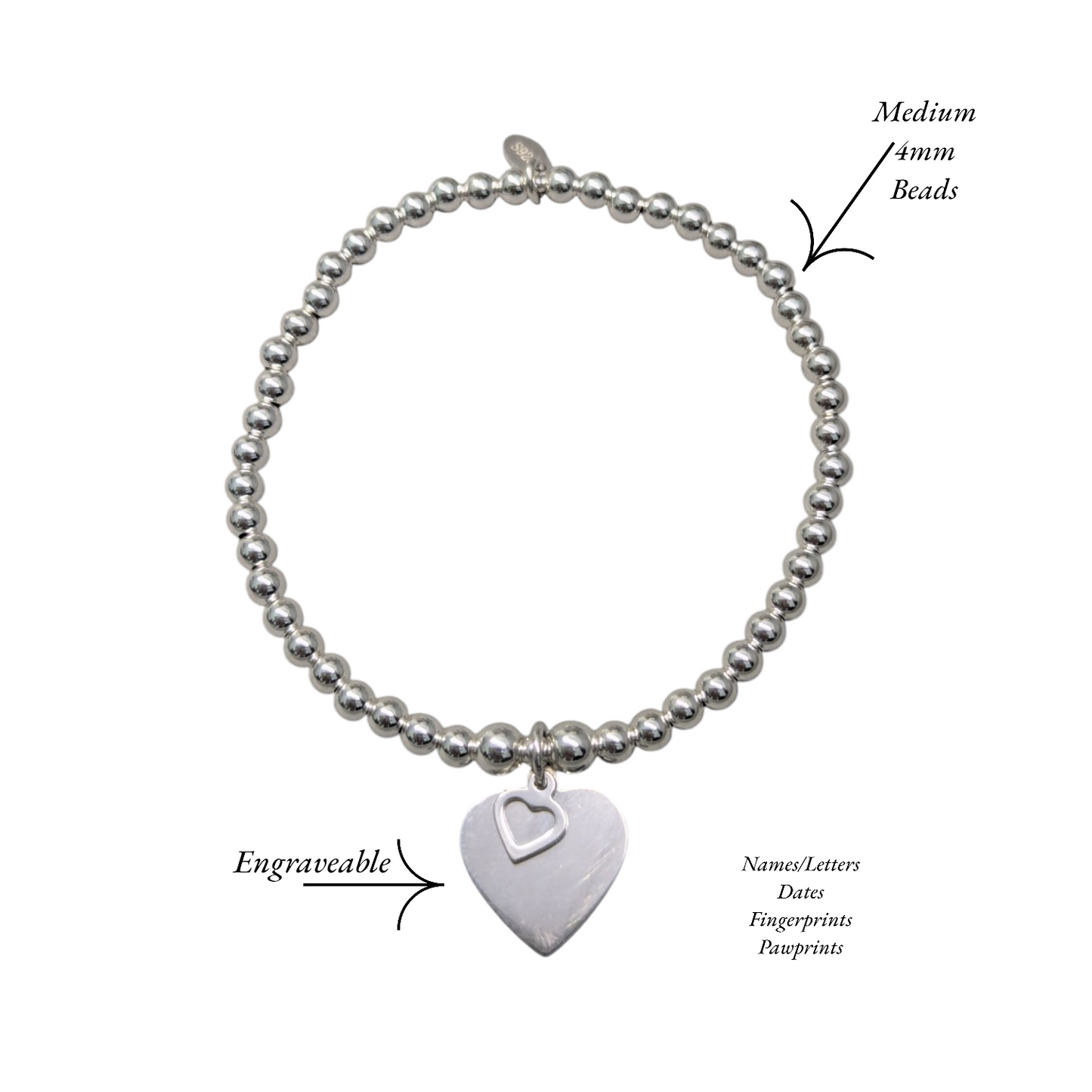 Engravable Double Heart Bracelet