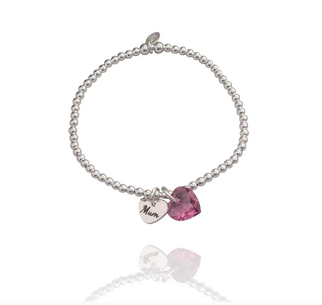 Mothers Day Crystal Heart Bracelet