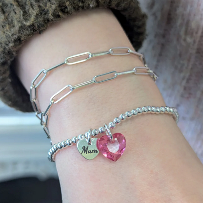 Mothers Day Crystal Heart Bracelet