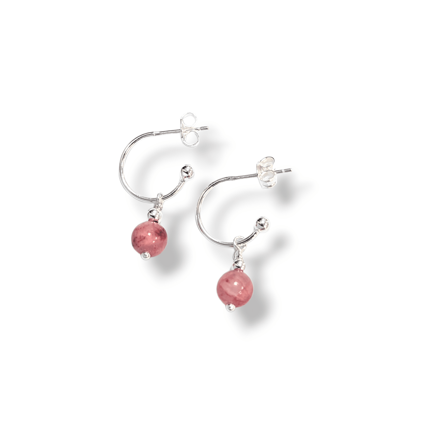 Strawberry Quartz Hoops