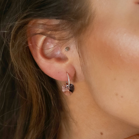 Summer Sunset Silver Hoops