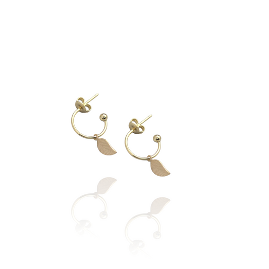 Sunset and Roses Leaf Earrings
