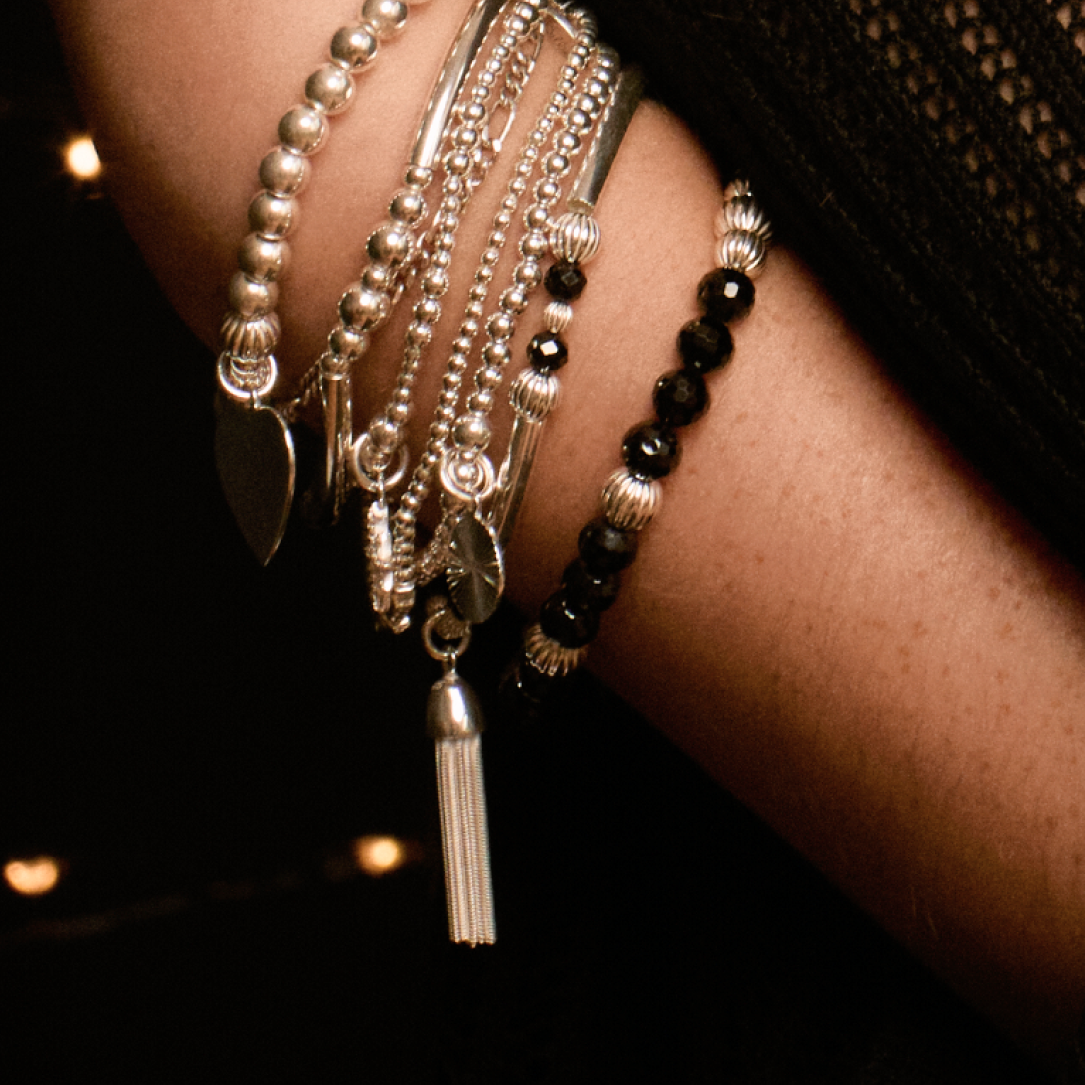 Dark Skies Tassel Bracelet