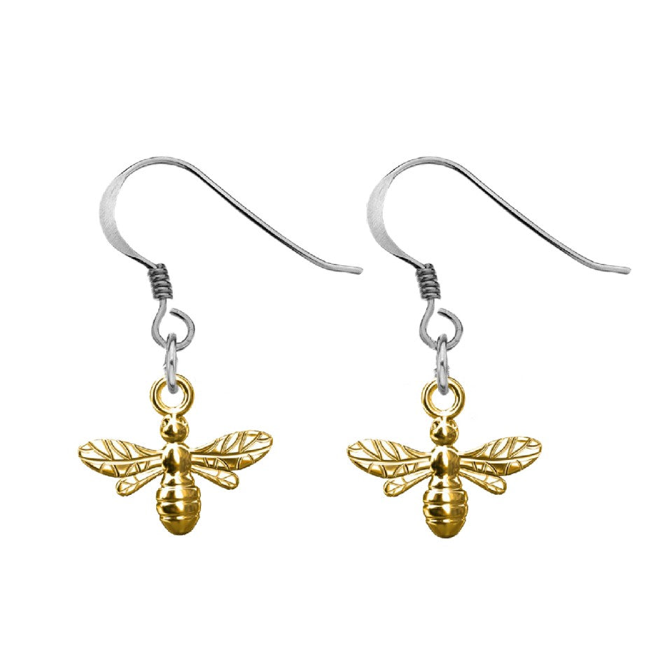 Gold Honey Bee Earrings