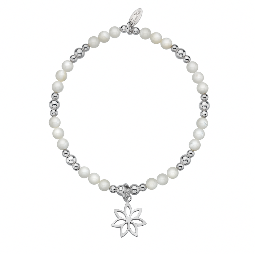 Mother Of Pearl Flower Bracelet - (IN0090)