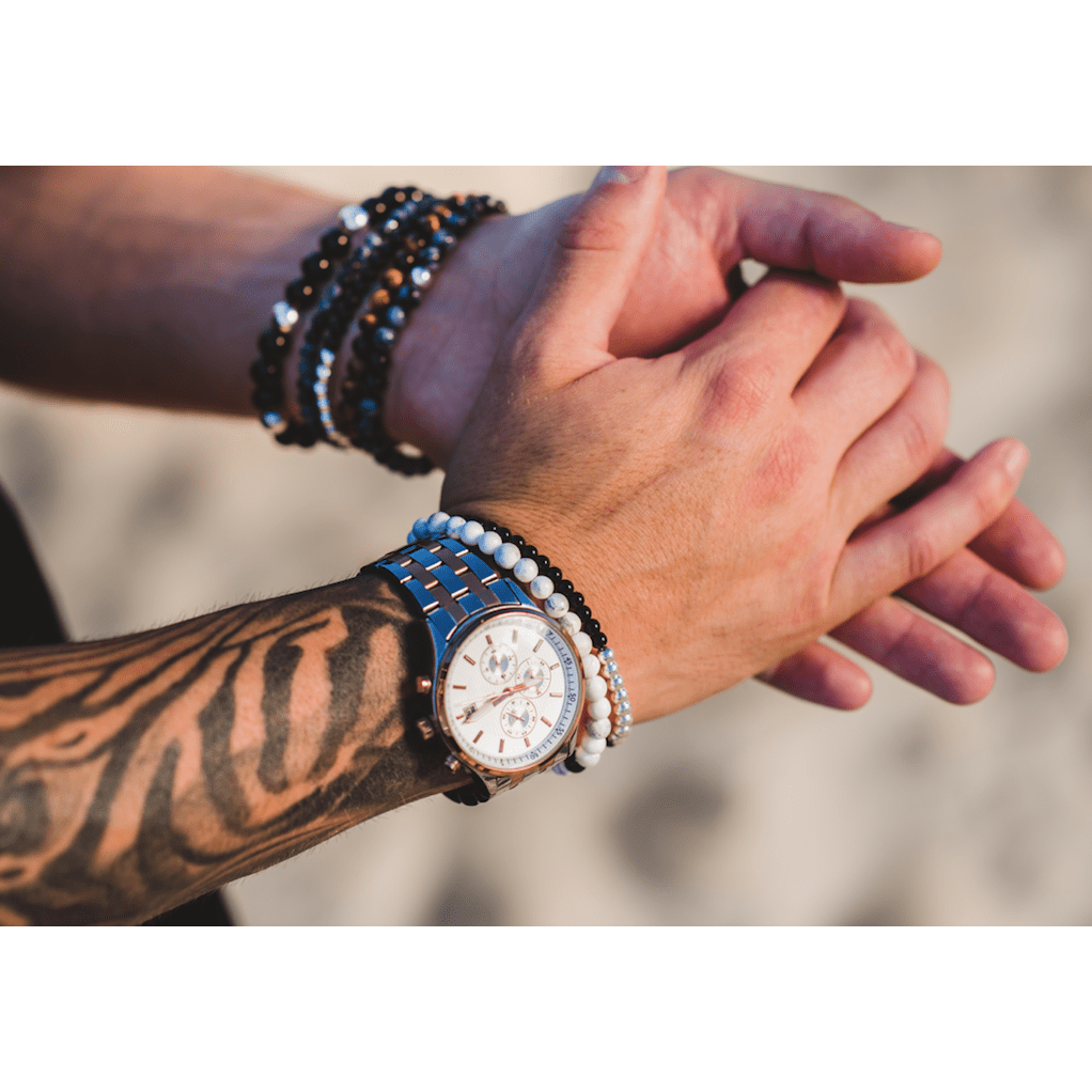 Mens Onyx & Silver Bracelet