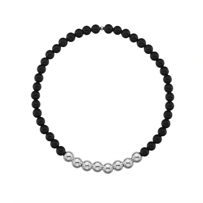 Mens Onyx & Silver Bracelet