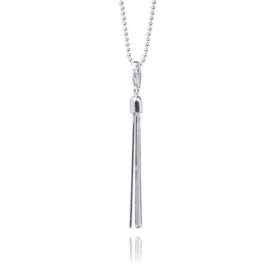 Tassel Silver Charm Necklace