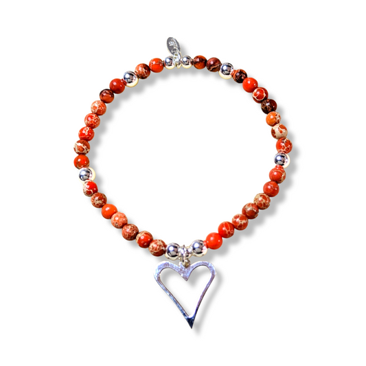 Orange Jasper Heart Bracelet