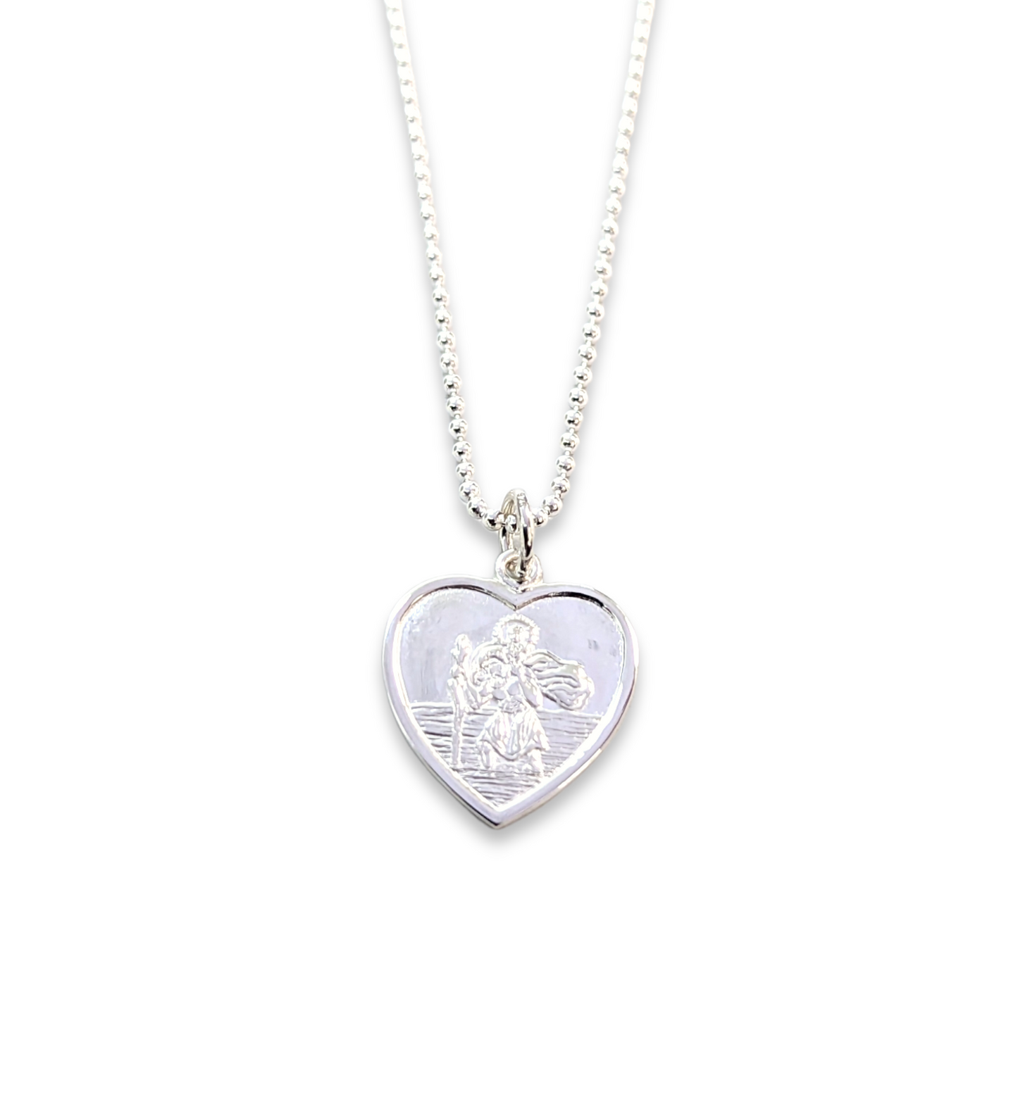 Heart Shaped St.Christopher & Chain