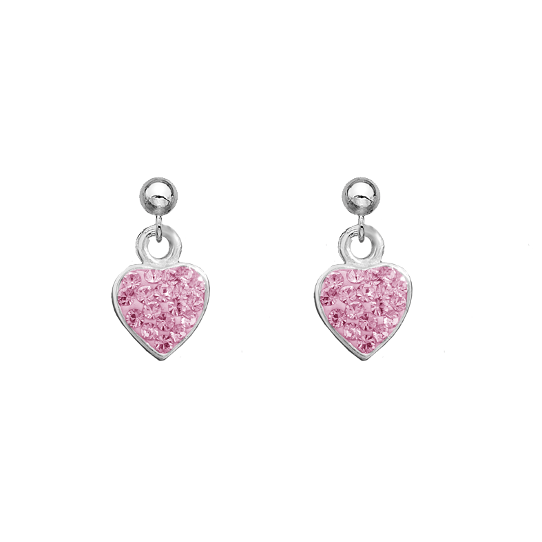 Pink Heart Sparkle Earrings