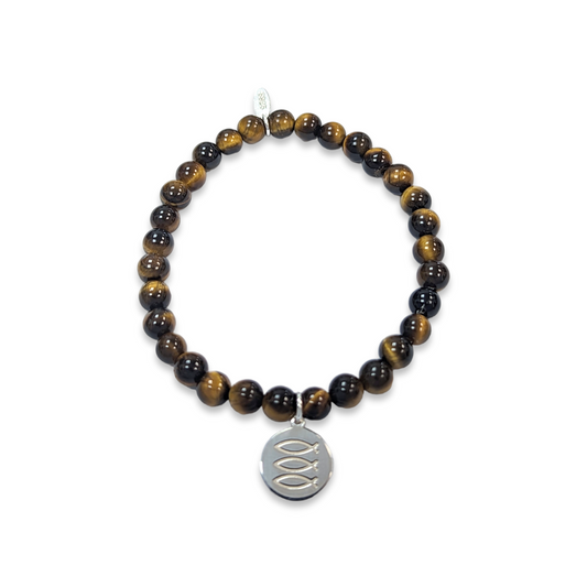 Tigers Eye Three Fishes Bracelet