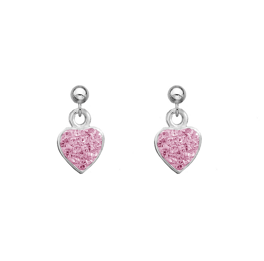 Pink Heart Sparkle Earrings
